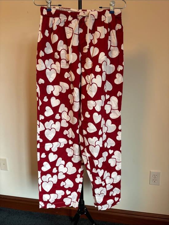 Old Navy Other - Old Navy Red Pajama Pants with White Heart Print